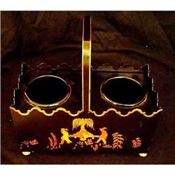 Tole Footed Double Wine Caddy #2153448