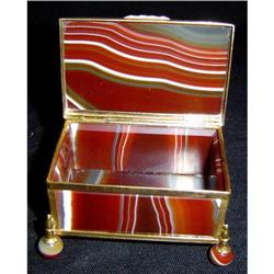 Scotch Agate and Bronze Footed Box #2153456