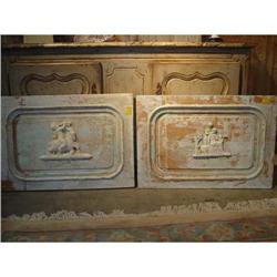 Pair of French Plaster Bas Relief Plaques #2153490