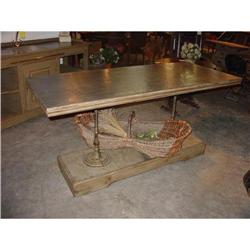 Zinc Topped Island with double Bistro Base #2153497