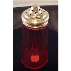 Antique Sterling and Cranberry Glass Sugar #2164696