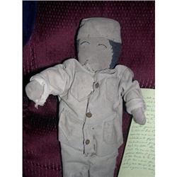 15  Cloth Boy Doll 1916 W/History Paper #2164739