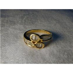 Elegant Estate 14K YG Yellow Gold Baguette Ring#2165275