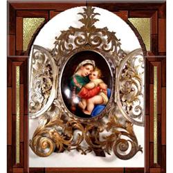 European Portrait Porcelain Painting & Frame #2165367