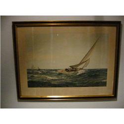 A Winning Tack, Montague Dawson vintage print! #2165386