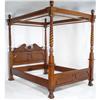 Image 1 : WALNUT GOTHIC REVIVAL QUEEN CANOPY POSTER BED #2165520