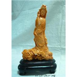 Genuine Natural Coral Kwan Yin Display #2165572