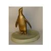 Image 1 : Gilt Bronze Penguin Statue Onyx Base Sculpture #2165602