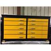 Image 1 : YELLOW STEELMAN 10 DRAWER SIDE SWING W66" X D24" X H38" MOBILE WORKBENCH WITH ANTI-SLIP LINING