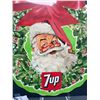 Image 2 : Vintage 7Up Christmas Wreath with Santa Claus 13 x 14"