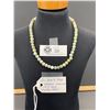 Image 1 : Genuine Jadeite Bead Necklace 17.5" Long with Sterling Silver Clasp