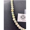 Image 2 : Genuine Jadeite Bead Necklace 17.5" Long with Sterling Silver Clasp