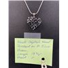 Image 2 : Black Crystal Heart Pendant with Sterling Silver Chain