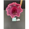 Image 2 : Vintage Opalescent Cranberry Hobnail Vase in Excellent Condition 7.75" Tall *' Diameter at Top