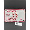 Image 1 : Ottawa Number 55 Itinerant Seller License Plate 1991