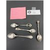 Image 2 : 4 Vintage Sterling Silver Souvenir Spoons