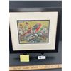 Image 1 : Very Fine Vintage Chinese Embroidered Bird and Flowers Beautiful Colors Nicely Framed 17 x 14.5"