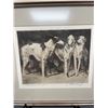 Image 2 : Framed Antique Etching Pencil Signed Smirnoff Thoroughbreds 16 x 14"