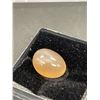 Image 2 : Rare Peach Moonstone 6.00ct 13.02 x 9.78 x 6.63mm Oval Cabochon Cats Eye Effect Brazil