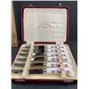 Image 2 : Vintage Royal Crown Derby Porcelain Posies Dessert Knife Set in Original Case