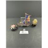 Image 1 : Gorgeous Cloisonne Ice Skate, Egg with Stand and Trinket Box