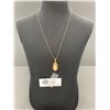 Image 1 : Vintage 10K Gold Cameo with Diamond Pendant and 18" 10K Gold Chain