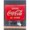 Image 2 : Original Vintage Double Sided "Serve Coca Cola At Home" Sign