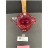 Image 3 : Beautiful English Circa 1880 Cranberry Glass Jug Applied Clear Handle Great Condition