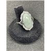 Image 2 : Elegant Sterling Silver Jade Ring Size 9