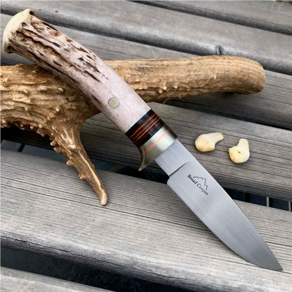 Custom 3 1/2" drop point blade knife by Broad Canyon Customs