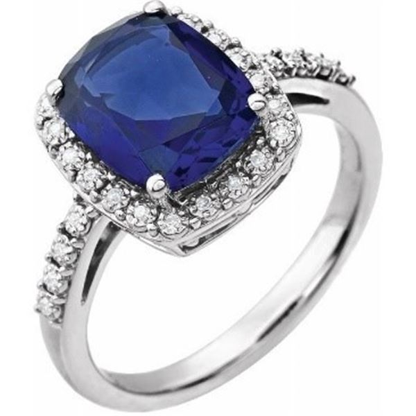 *Michigan – Blue Sapphire and Diamond Ring