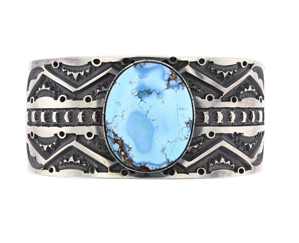 Turquoise Sterling Silver Cuff Golden Hills B main image 1