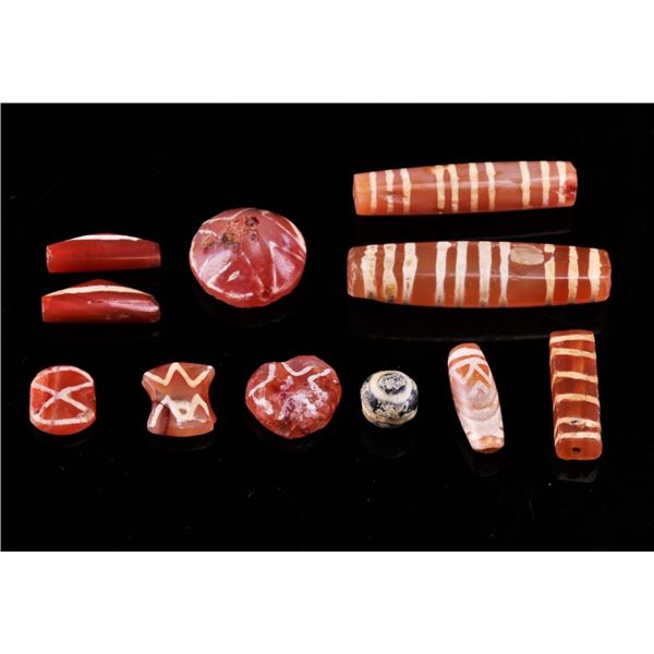 Rare Ancient Etched Carnelian Beads