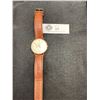 Image 1 : Berling Quartz Watch with Original Bering Leather Strap and Rose Gold Plated Case - Working!