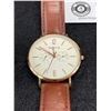 Image 2 : Berling Quartz Watch with Original Bering Leather Strap and Rose Gold Plated Case - Working!