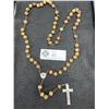 Image 1 : Vintage Carved Wood Beaded Rosary