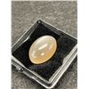 Image 2 : Rare Peach Moonstone 12.00ct 17.26 x 11.98 x 7.55mm Oval Cabochan Cats Eye Effect Brazil