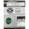 Image 1 : Big Natural Emerald 8.37ct 14.60 x 11.84 x 6.56mm Oval Cut Brazil COO Treatment Minor Oiling