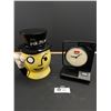 Image 1 : Mr Peanut Ceramic Cookie Jar and Marlboro Alarm Clock Works Great