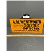 Image 2 : Embossed AM Wentworth Scientific Optician Tin Sign AAA Sign Co. Ohio