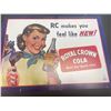 Image 2 : Lot of 3 Reproduction Signs Texaco Royal Crown Cola, Etc