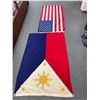 Image 2 : 2 Large Well Made Flags USA and Other