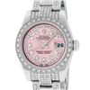 Image 1 : Rolex Ladies New Style Pink Iced 4 ctw Diamond Datejust Wristwatch With Rolex Bo