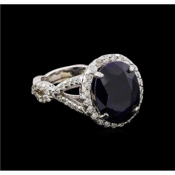 14KT White Gold 5.62 ctw Sapphire and Diamond Ring
