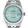 Image 2 : Rolex Mens Stainless Steel Ice Blue Diamond Oyster Perpetual 36MM Datejust Wrist