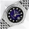 Image 1 : Rolex Mens Stainless Steel Blue Vignette 3 ctw Diamond Datejust Wristwatch