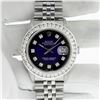 Image 3 : Rolex Mens Stainless Steel Blue Vignette 3 ctw Diamond Datejust Wristwatch