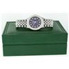 Image 8 : Rolex Mens Stainless Steel Blue Vignette 3 ctw Diamond Datejust Wristwatch