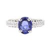 Image 2 : 2.16 ctw Sapphire And Diamond Ring - 18KT White Gold