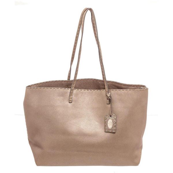 Fendi Beige Leather Selleria Tote Bag